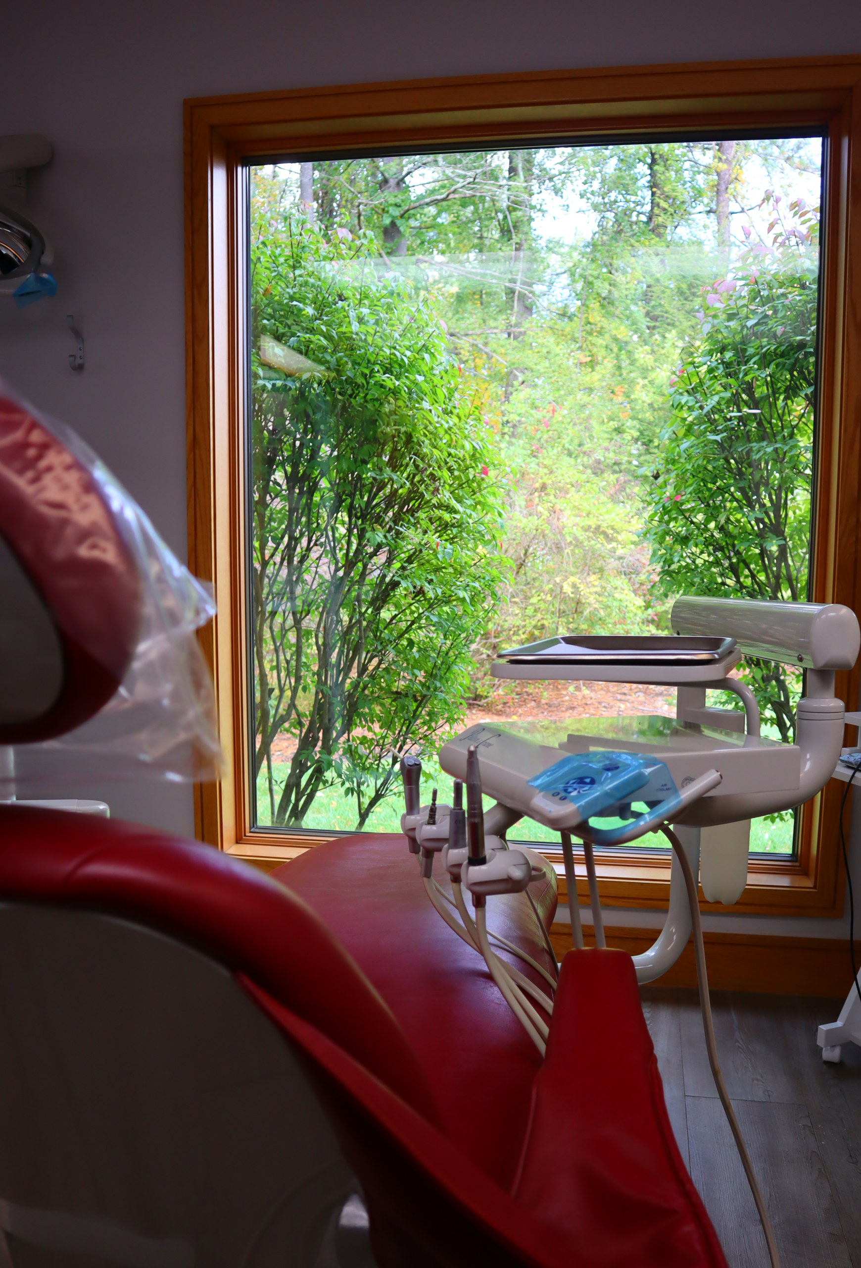 Modern dental chair in a calming treatment room at Sandu Family Dentistry